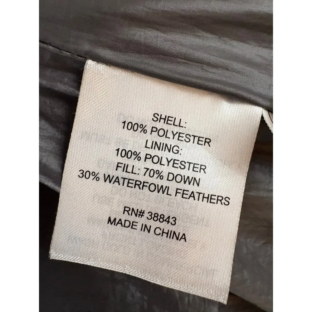 Tahari Coat Womens S Duck Down Long Zip Front Chocolate Brown Puffer Hooded - Picture 5 of 6